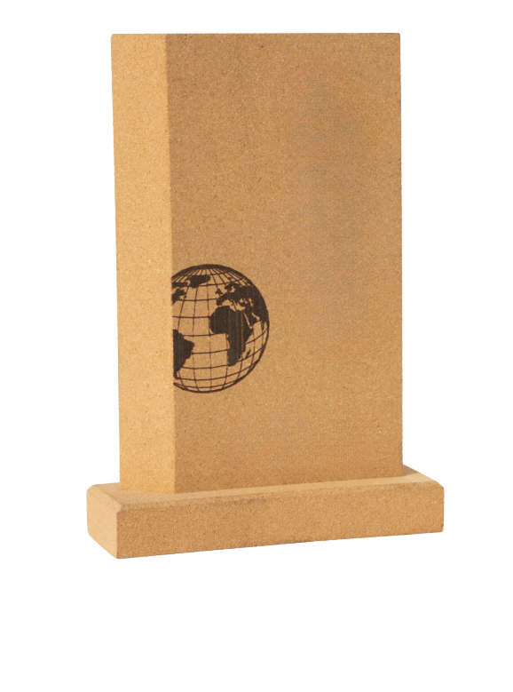 Cork Trophy rectangle --- H - 24.5 x W- 12.5 x THK - 4cms