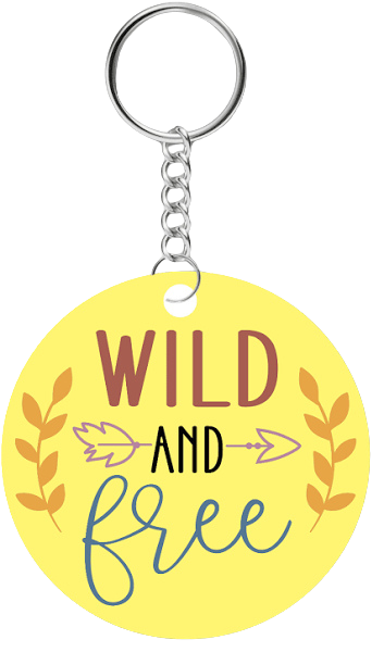 Wild and Free Round Acrylic Keychain