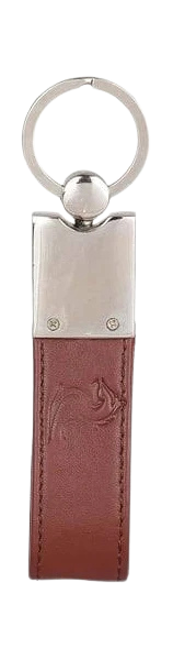 Brown leather keychain