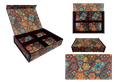 Red Classic MDF Dry fruit 4 Cavity (265x185x55mm)