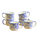 Hand panited blue ceramic mugs
